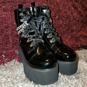 Shein Combat Boots with Chain